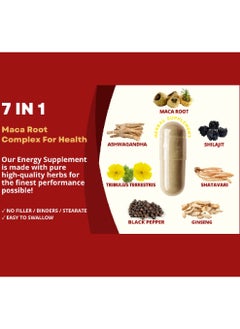 agobi Maca 7 In 1 Made With 7 Natural Ingredients 8050 MG Extra Strength - 90 Capsules  - Image 2