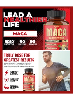 agobi Maca 7 In 1 Made With 7 Natural Ingredients 8050 MG Extra Strength - 90 Capsules  - Image 5