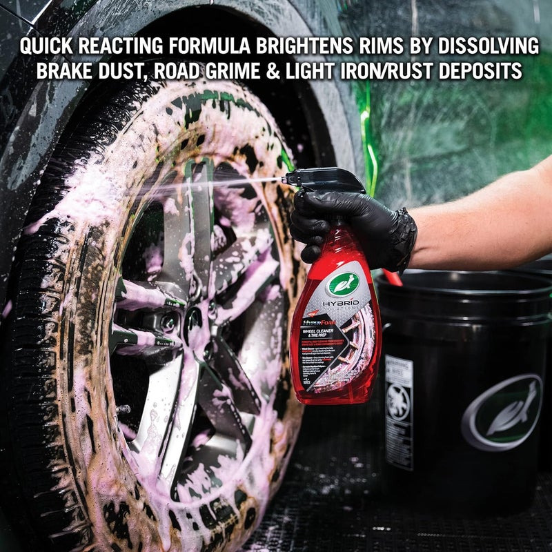 TurtleWax Turtle Wax Hybrid Solutions Hyper Foam Wheel & Tyre Cleaner, 680ml, Pack of 1, Colour Change Foaming Car Wheel Cleaner Removes Dirt, Iron & Break Dust to Prep for tyre Shine, Suitable for All Wheels - Image 3
