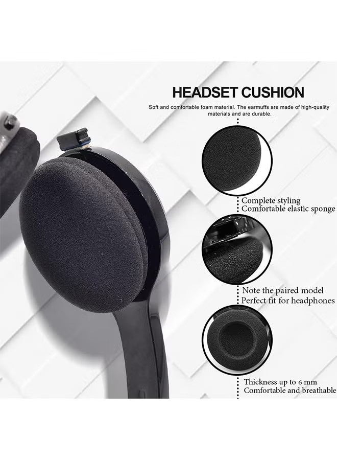 YJ Foam Ear Pad Replacement Cushions Headphone Earphone Headset Disposable Sponge Covers 10 Pairs 60mm 2.4" Replacement Foam Ear Pud Earpads Sponge Cushion Covers Headset Black - Image 3