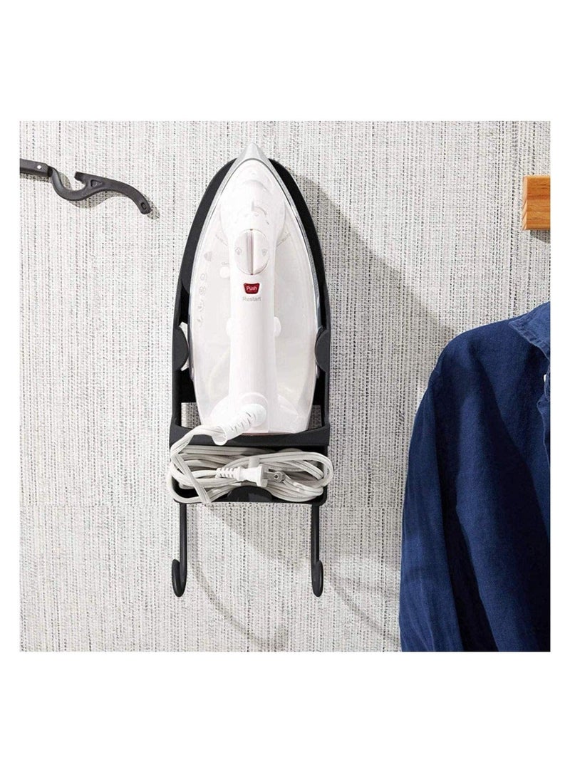 Ironing Board Holder Wall Mounted Storage Organizer, ELECDON Electric Iron Holder Household Bathroom Shelf with Heat Resistant Tray Storage Organizer Easily Mount Against Wall Black - Image 4