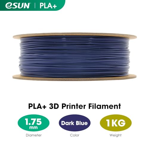 eSUN خيوط eSUN PLA+ بقطر 1.75 مم، خيوط طابعة ثلاثية الأبعاد PLA Plus، دقة أبعاد +/- 0.03 مم، بكرة 1 كجم (2.2 رطل) خيوط الطباعة ثلاثية الأبعاد لطابعات ثلاثية الأبعاد، أزرق داكن - Image 2