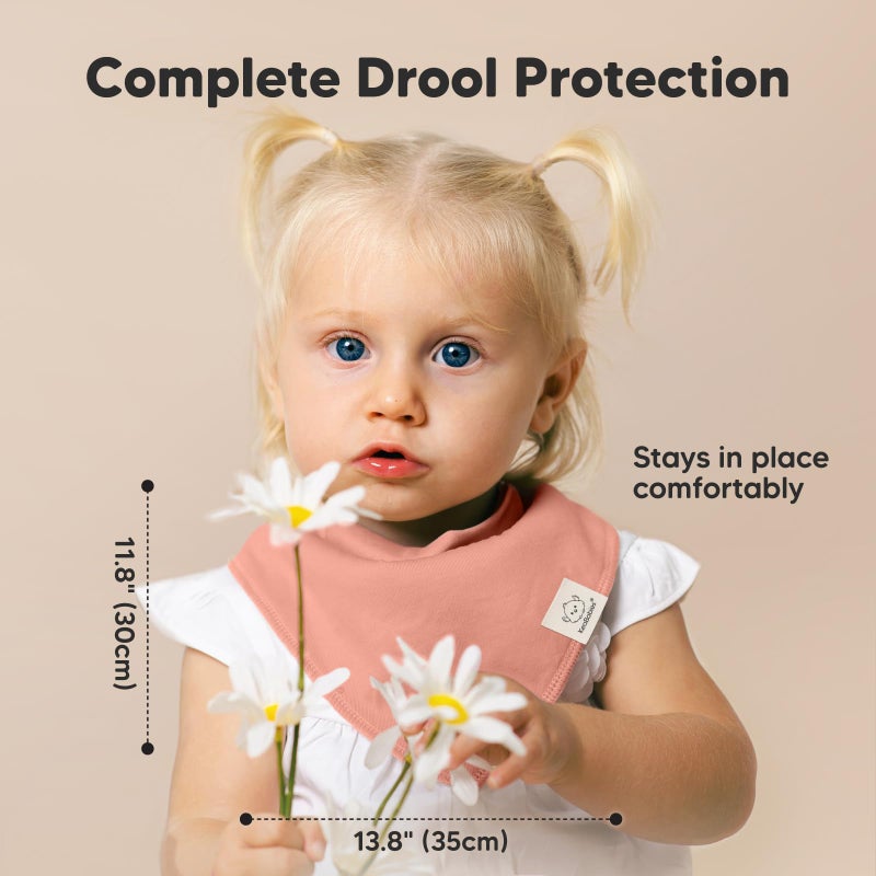 KeaBabies 8-Pack Organic Baby Bandana Bibs for Girls - Super Absorbent Triangle Baby Bibs for Drooling and Teething Infant, 100% Cotton Extra Soft for Newborn, Infant 0-36 Months (Lilac) - Image 5