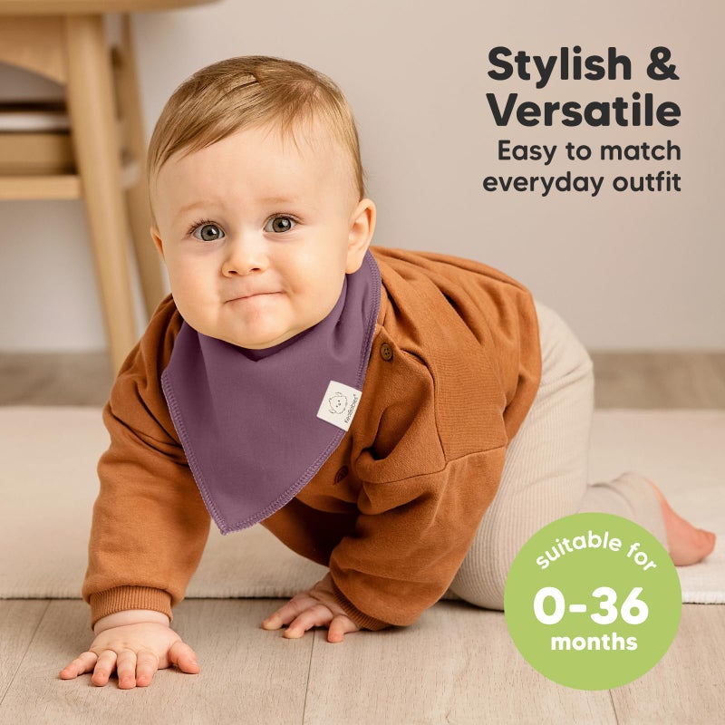 KeaBabies 8-Pack Organic Baby Bandana Bibs for Girls - Super Absorbent Triangle Baby Bibs for Drooling and Teething Infant, 100% Cotton Extra Soft for Newborn, Infant 0-36 Months (Lilac) - Image 4