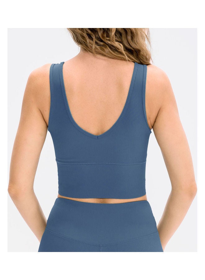 NIBEMINENT Women Yoga Tank-Top Quick-dry Blue 4  - Image 3