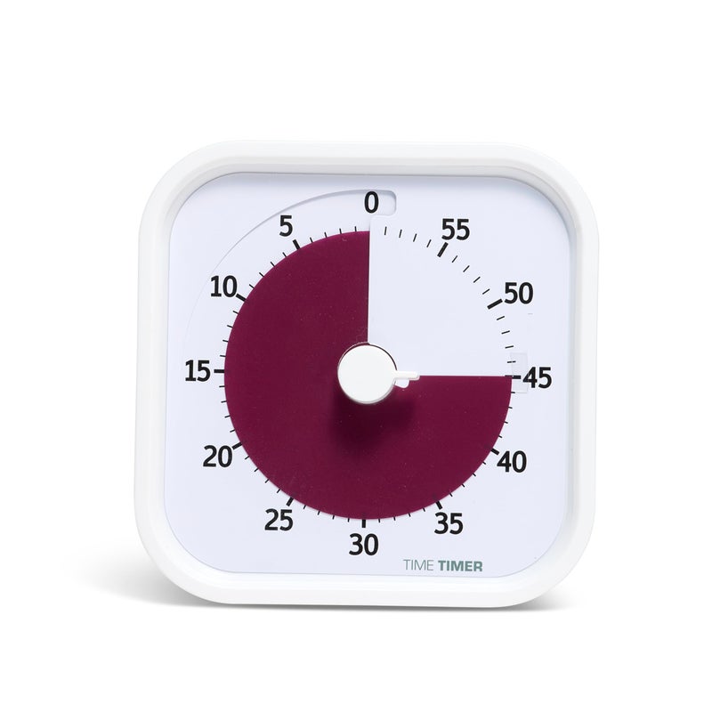 Time Timer Home MOD 60 Minute Kids Visual Timer Home Edition For Homeschool Supplies Study Tool Timer for Kids Desk Office Desk and Meetings with Silent Operation Cotton Ball White