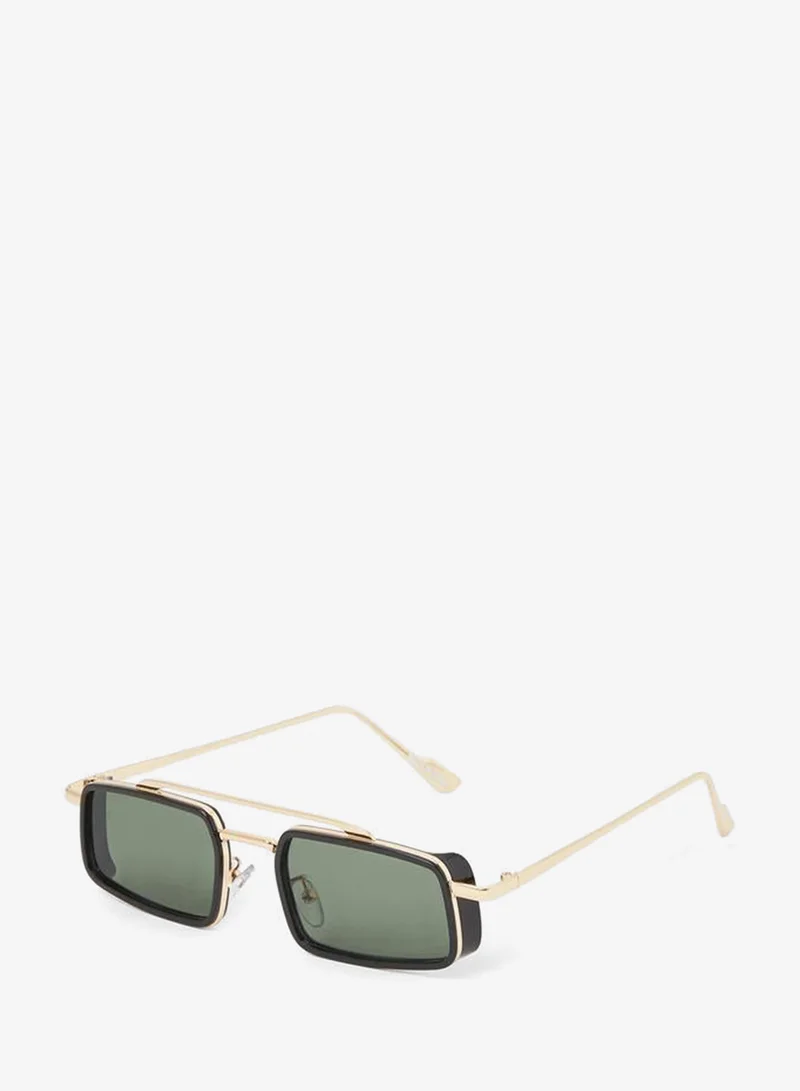 Styli Double Bridge Rectangle Sunglasses