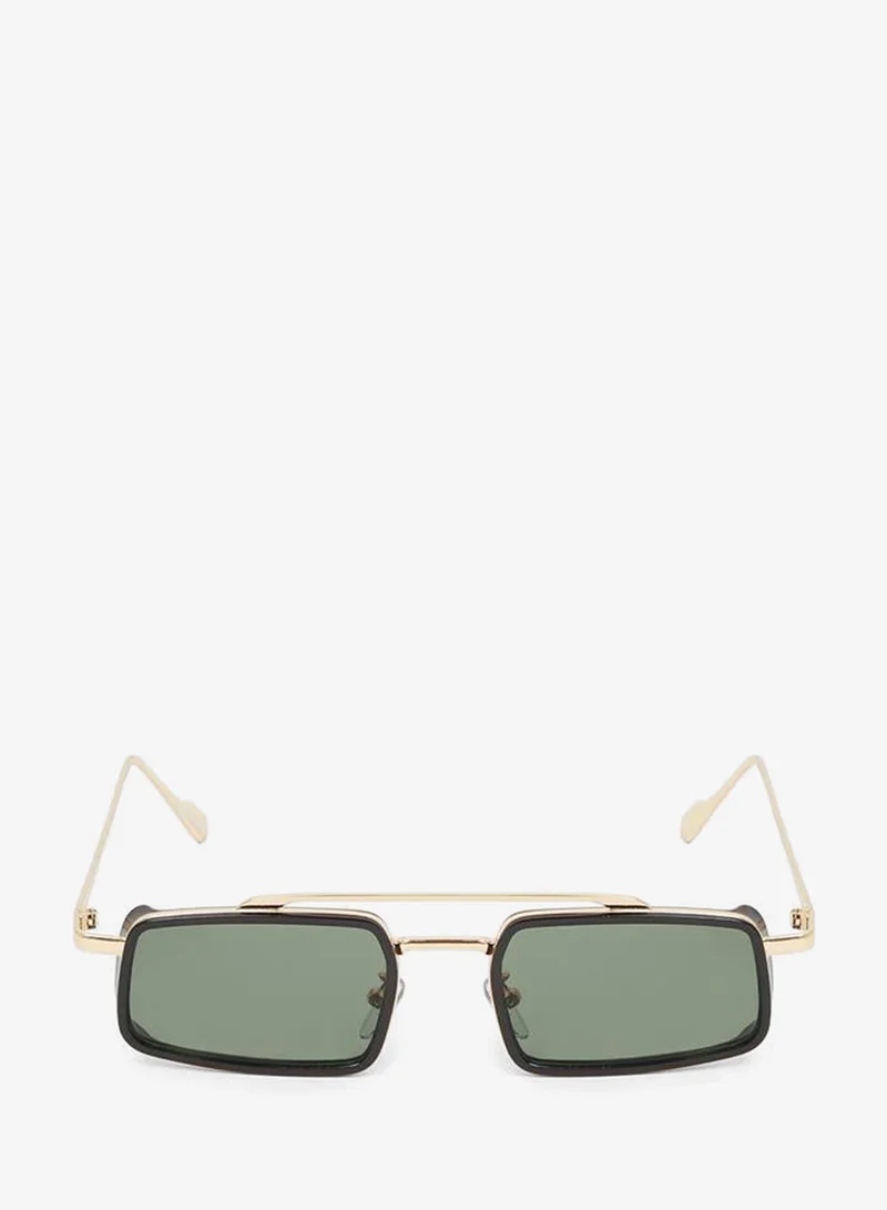 Styli Double Bridge Rectangle Sunglasses