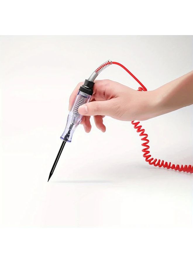 Red 6V 12V 24V Automotive Circuit Tester with Light Bulb Display Long Probe for Cars Trucks Motorcycles - Image 5