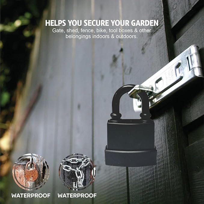 GNOLY GNOLY Padlock with Keys for Daily Security Lock AntiTheft Heavy Duty Weatherproof Padlock for Office Garden Gym Fence Shed Garage 1Pcs 55mm with 4 Keys  - Image 3