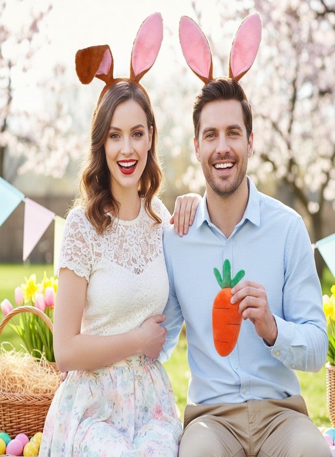 جمكوز طقم زي أرنب عيد الفصح من Jmkcoz، طوق رأس بأذني أرنب وذيل وسلسلة مفاتيح جزرة للنساء، زينة رأس للهالوين (رمادي) - Image 2