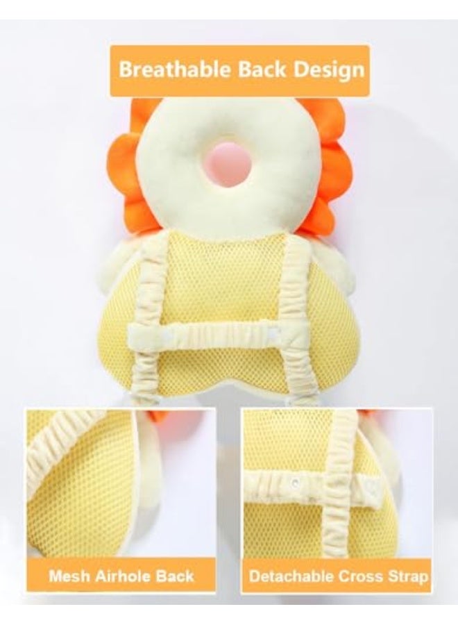 ShabeEat Head Safety Protector Pad for Baby Toddler Walker, Infant Talking Head Protection Backpack Cushion - Lion - Image 4