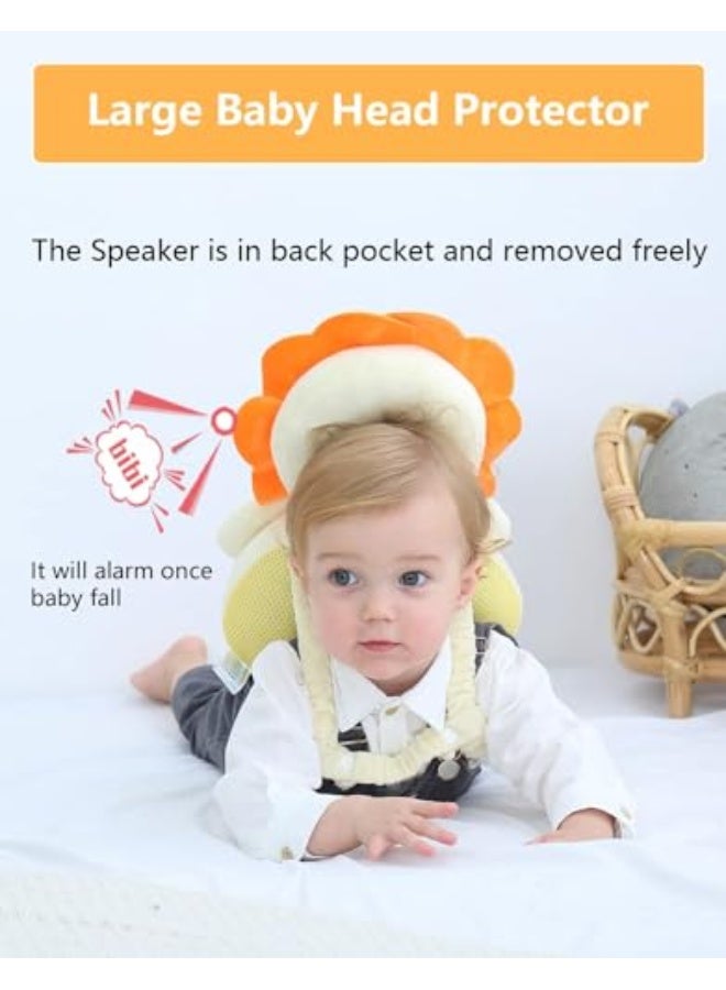 ShabeEat Head Safety Protector Pad for Baby Toddler Walker, Infant Talking Head Protection Backpack Cushion - Lion - Image 2