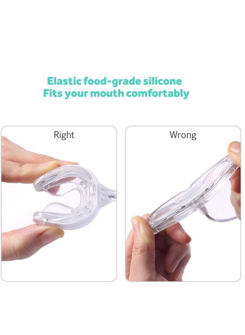 SYOSI ضوء تبييض الأسنان، ترقية جديدة، 16 ضوء LED لتسريع تبييض الأسنان، صينية فم، صواني ضوء معززة لتبييض الأسنان، متصلة بجهاز iPhone/Android/Type-C للاستخدام المنزلي - Image 4