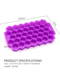 IBAMA Silicone Flexible Ice Cube Trays with Lid, 37 Cubes Ice Trays for Chilled Drinks, Whiskey & Cocktails, Stackable honeycomb shape Safe Ice Cube Trays  - Image 5