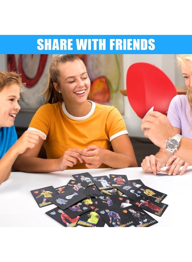 55 Pcs World Cup Football Star Card, Football Star Collection Card, Football Trading Card, Fan, Children, Youth, And Adult Football Trading Card (Black Card) - Image 3