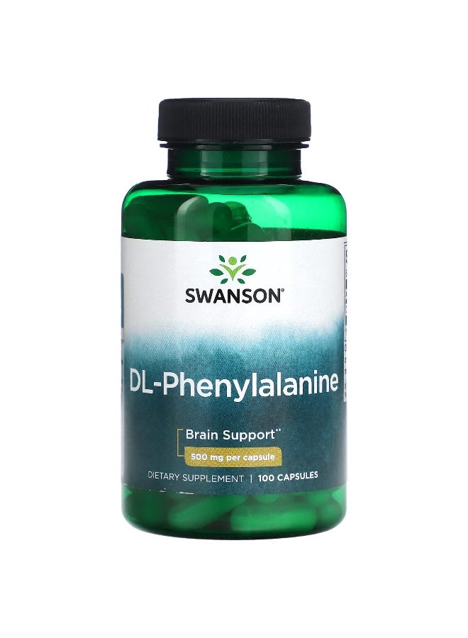 SWANSON سوانسون، DL-فينيل ألانين، 500 ملغ، 100 كبسولة - Image 1