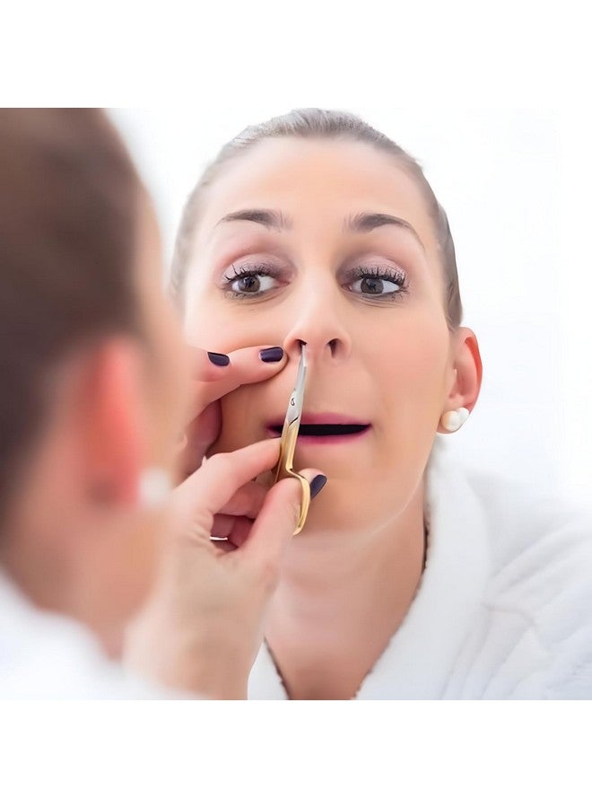 AKADO مجموعة أدوات تجميل احترافية من الفولاذ المقاوم للصدأ - ملاقط وقصافة حواجب لتقليم الشعر في المنزل والصالون (فضي) (عبوة من 2) - Image 3