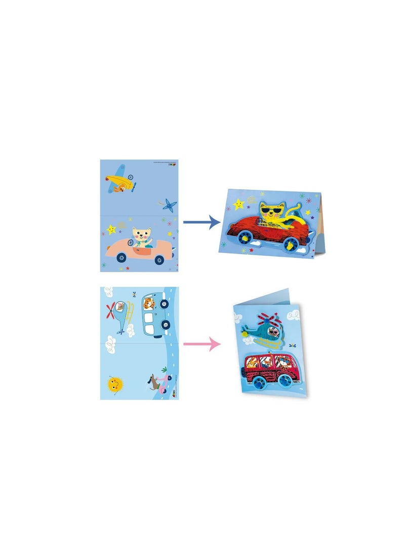 Avenir Scratch - Cars | Arts & Crafts, Greeting Cards Set | Make Beautiful Greetings Cards | Scratch Art 3+ - Image 5