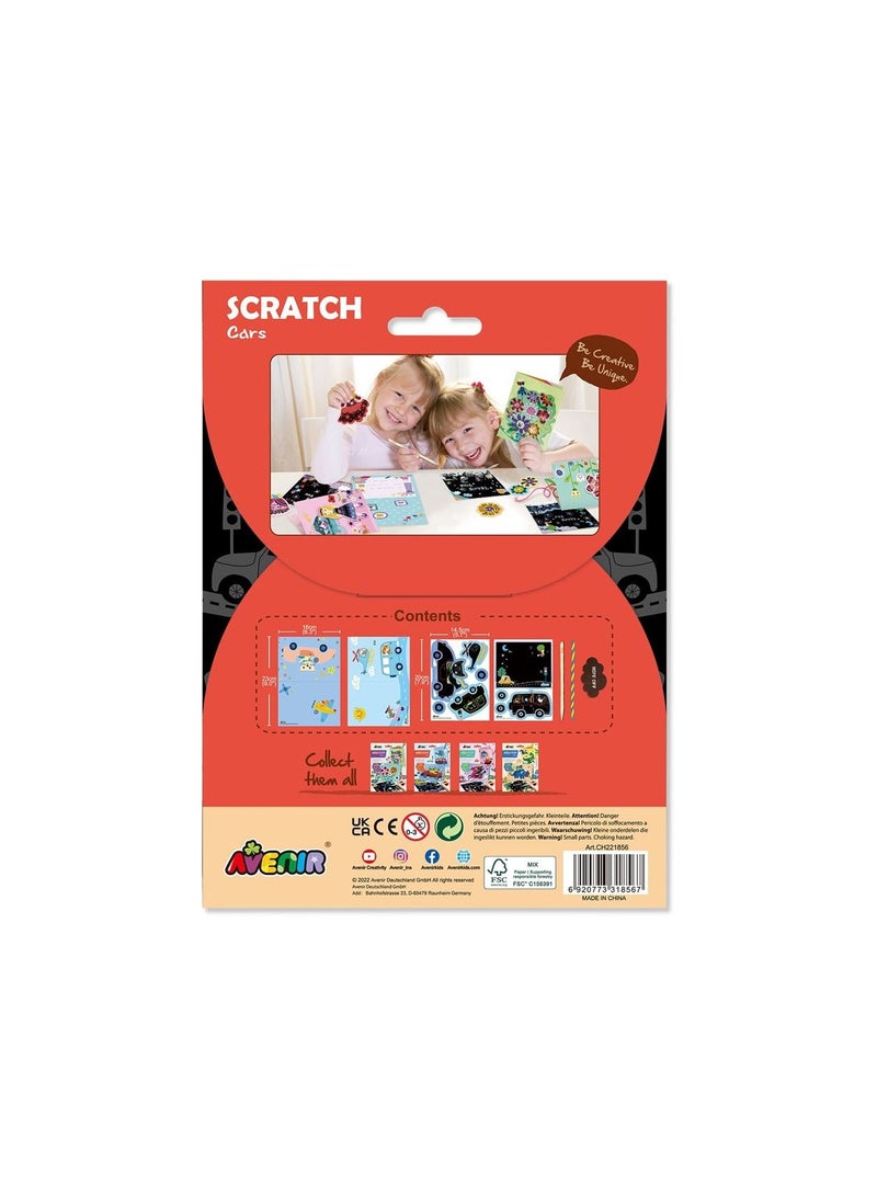 Avenir Scratch - Cars | Arts & Crafts, Greeting Cards Set | Make Beautiful Greetings Cards | Scratch Art 3+ - Image 2