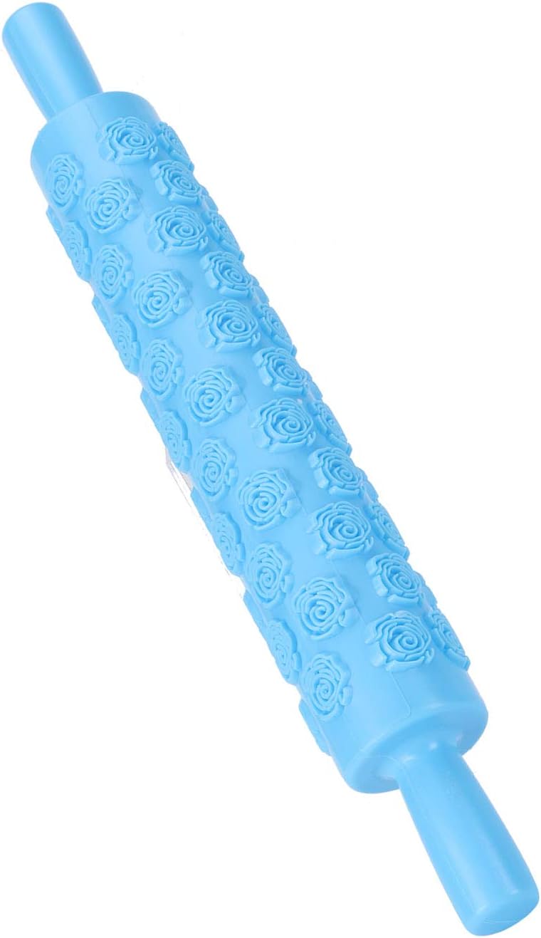 aqxreight Plastic Fondant Cake Decorating Roller for Baking Pastry Supplies (No. 15 Rose) - Image 1