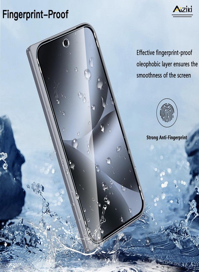 Aiziki (عبوة 2) مصممة لجهاز Google Pixel 10 Pro Fold/Pixel 9 Pro Fold واقي شاشة زجاج مقسى، مقاوم للغاية، مقاوم للخدوش، خالي من الفقاعات لواقي شاشة Pixel 10 Pro Fold، متوافق مع الجرابات - Image 3