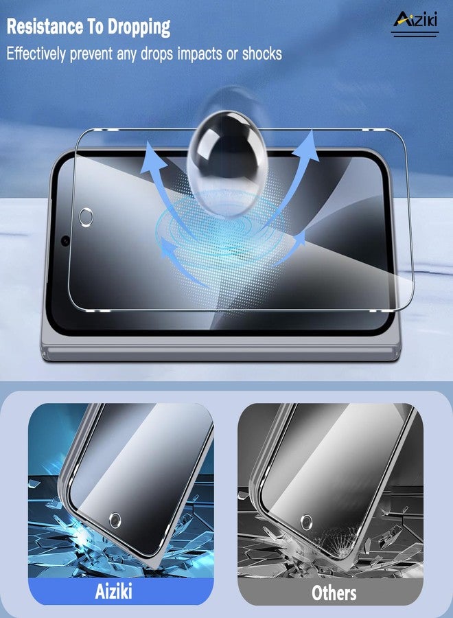 Aiziki (عبوة 2) مصممة لجهاز Google Pixel 10 Pro Fold/Pixel 9 Pro Fold واقي شاشة زجاج مقسى، مقاوم للغاية، مقاوم للخدوش، خالي من الفقاعات لواقي شاشة Pixel 10 Pro Fold، متوافق مع الجرابات - Image 4