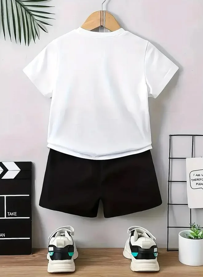 تايك تو Take Two Boys Cool Bear Graphic T-Shirt and Shorts Set