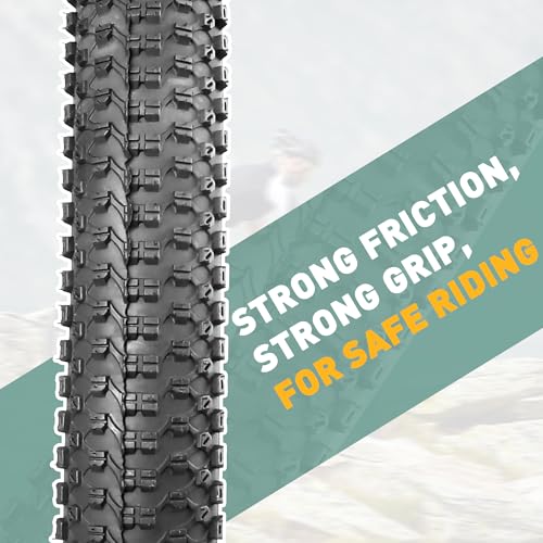 WEEROCK 2 Pack Bike Tires 29 Inch Tire Folding Bead Replacement Tyre (53-622) 29 x 2.1 MTB Mountain Bicycle Tire, Black - Image 5