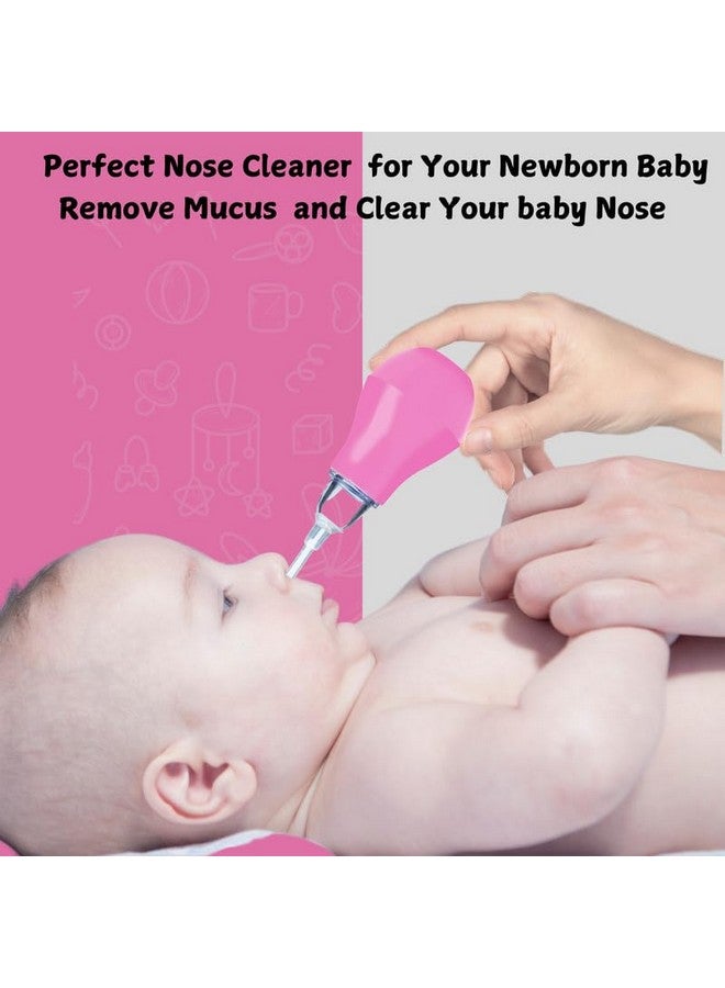 كريسنت منظف الأنف، شفاط أنفي، للأطفال بعمر 0+ شهر، فوهة أمان، شفاط أنفي يدوي، وردي فاتح - Image 3
