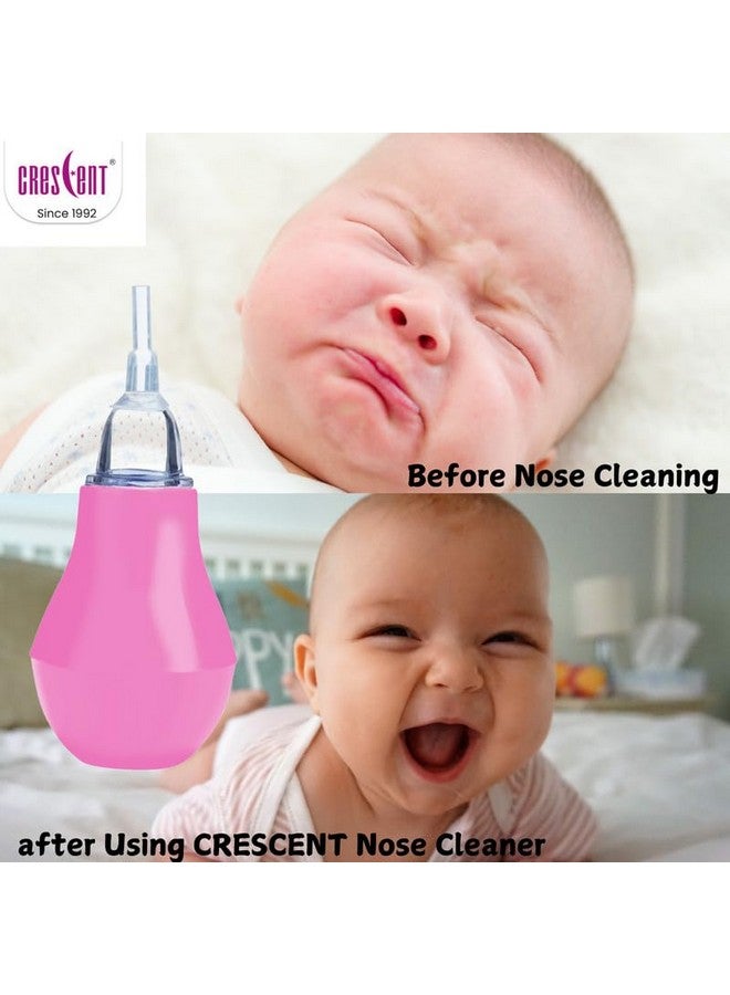 كريسنت منظف الأنف، شفاط أنفي، للأطفال بعمر 0+ شهر، فوهة أمان، شفاط أنفي يدوي، وردي فاتح - Image 4
