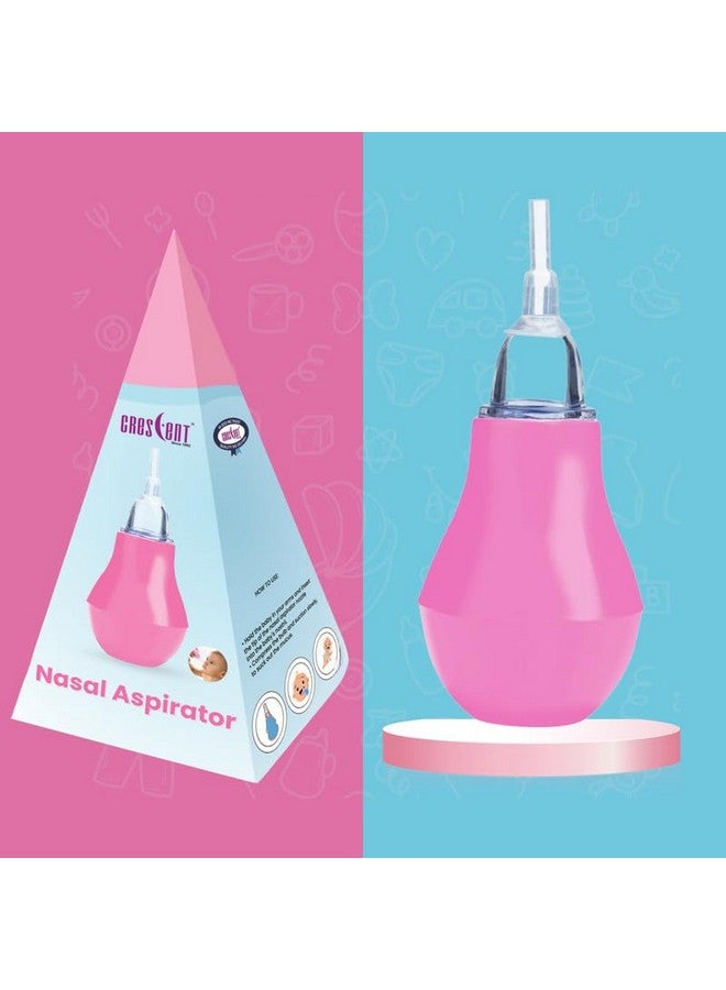 كريسنت منظف الأنف، شفاط أنفي، للأطفال بعمر 0+ شهر، فوهة أمان، شفاط أنفي يدوي، وردي فاتح - Image 2