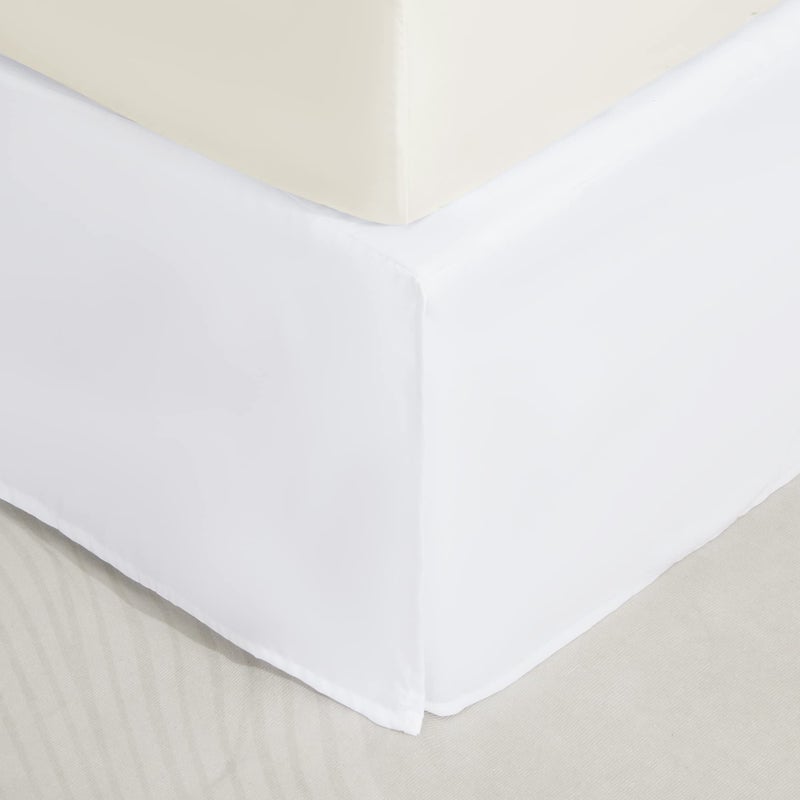 SONIVE Premium Bed Skirt Solid with Pleated Dust Ruffle 15-Inch Drop Easy to Put in Shrink Free and Fade Resistant (White  Full)