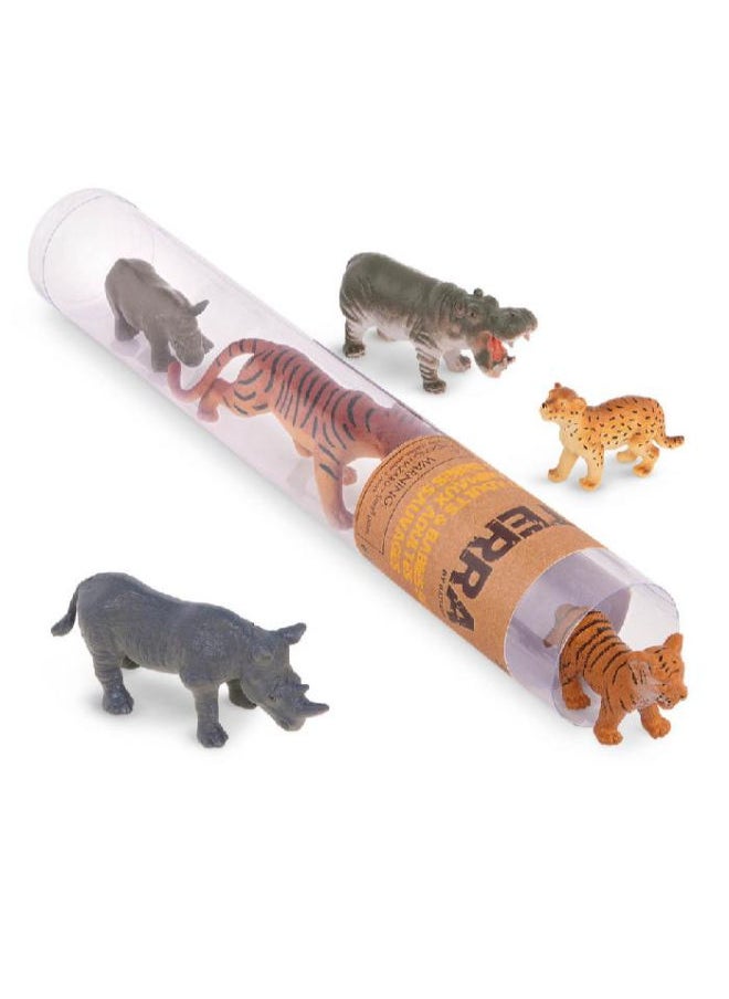 Terra Wild Animal Adult & Baby In A Tube 6 Pieces  - Image 1