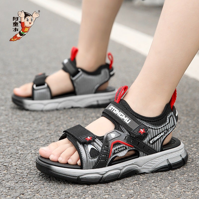Astro Boy Boys Sandals 2025 Summer Children'S Open Toe Lightweight Trendy Beach Shoes Student Non-Slip Sports Sandals - Image 2