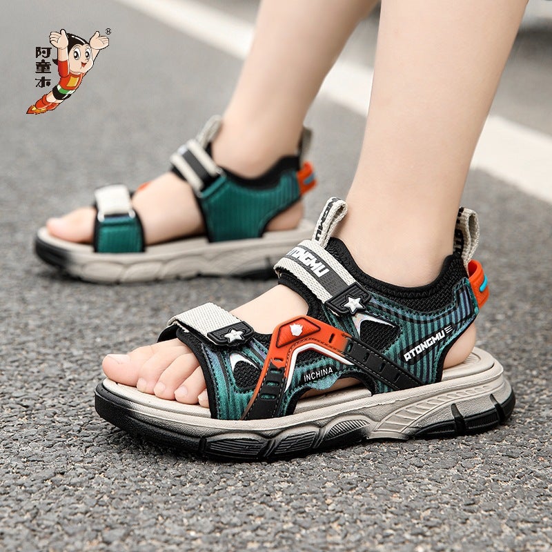 Astro Boy Boys Sandals 2025 Summer Children'S Open Toe Lightweight Trendy Beach Shoes Student Non-Slip Sports Sandals - Image 3