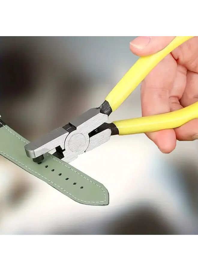 1pc Mini Strap Punch Pliers Heavy Duty Carbon Steel Adjustable Lever Crafting Tool - Image 4