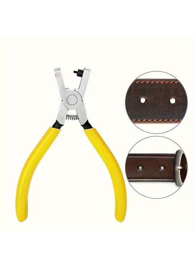 1pc Mini Strap Punch Pliers Heavy Duty Carbon Steel Adjustable Lever Crafting Tool - Image 2