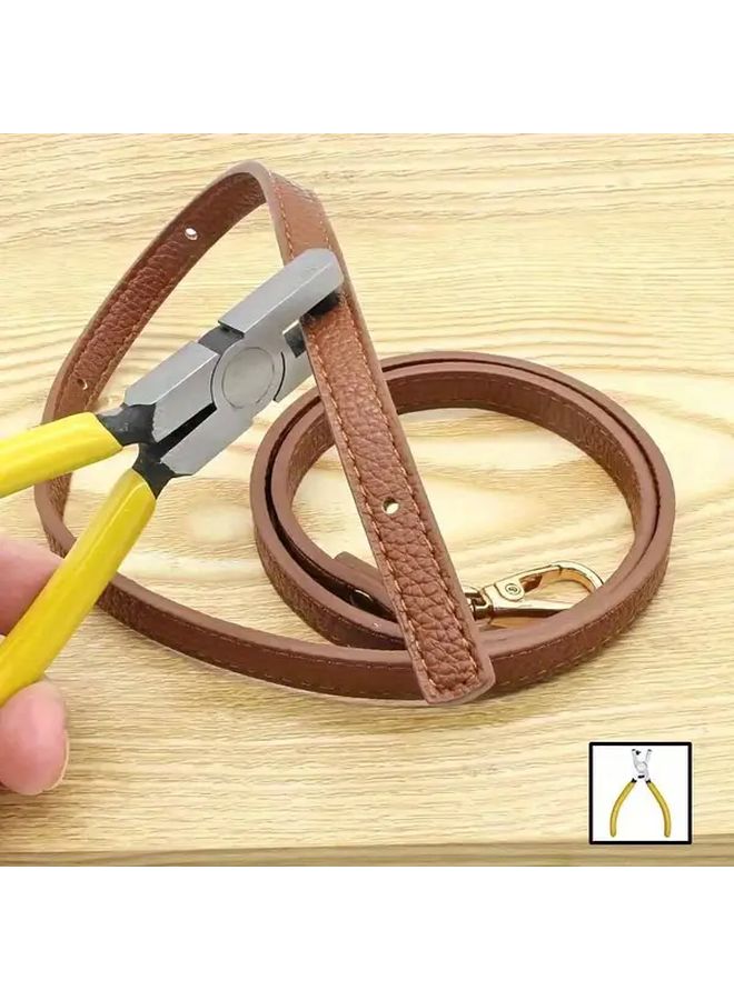 1pc Mini Strap Punch Pliers Heavy Duty Carbon Steel Adjustable Lever Crafting Tool - Image 1