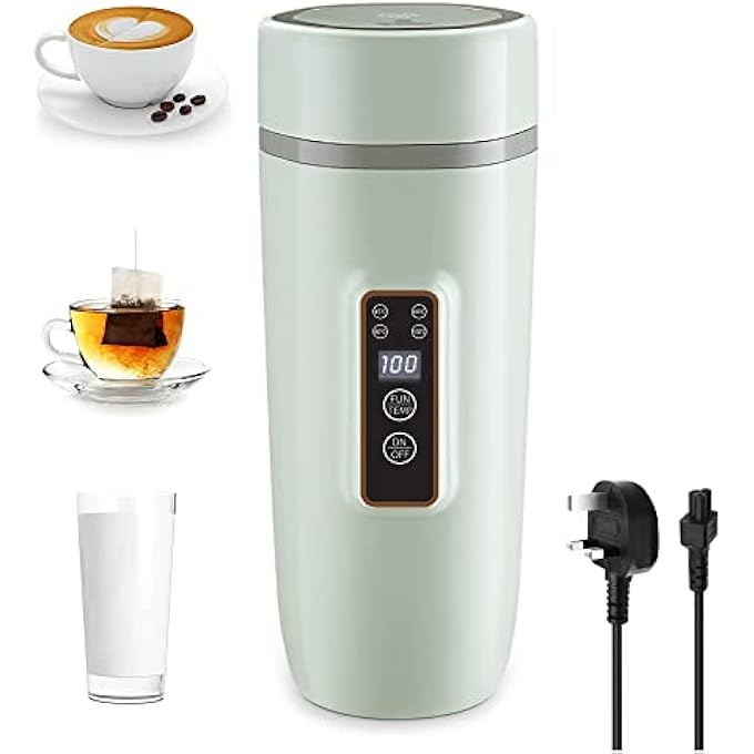 MAKINGTEC Travel Kettle 4 Preset Temperature Control Fast Water Boil Portable Electric Kettle Stainless Material Automatic Shut Off Tea Pot Suitable For Milk Coffee Water And Making Tea350Ml Green - Image 1