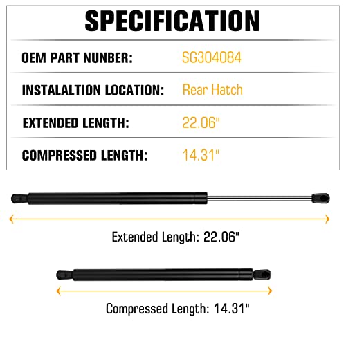 AEagle Liftgate Rear Hatch Lift Support for Ford Edge 2007 2008 2009 2010 2011 2012 2013 2014, Tailgate Shocks SG304084 6120 2Pcs - Image 2