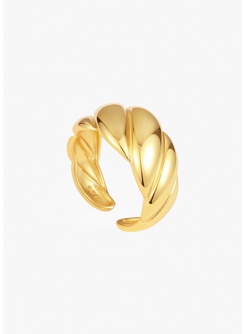 Raia Bold Twist Ring - 18K Gold Plated 925 Silver - Image 1