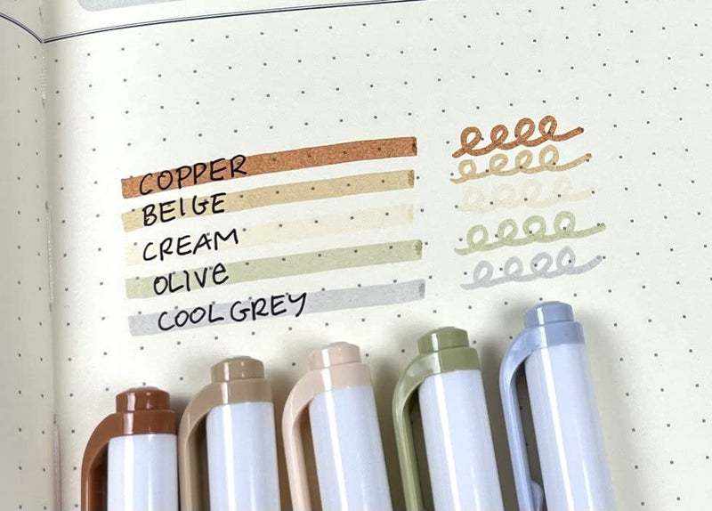 Zebra Pen مجموعة باليت محايد من قلم زيبرا، تشمل 8 أقلام تمييز Mildliner و2 قلم ClickArt، ألوان حبر محايدة عتيقة متنوعة بدون تسرب، 10 قطع، رقم الموديل: 78601 - Image 4