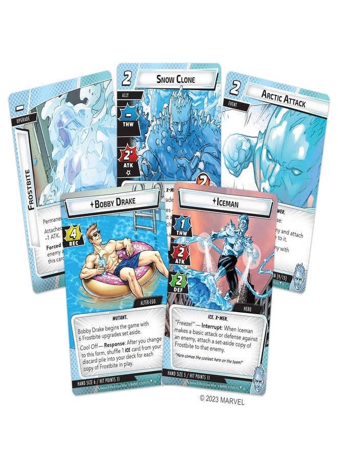 Asmodee Marvel Champions The Card Game Iceman Hero Pack - Superhero Strategy Game, Cooperative Game for Kids and Adults, Ages 14+, 1-4 Players, 45-90 Minute Playtime, Made by Fantasy Flight Games - Image 2