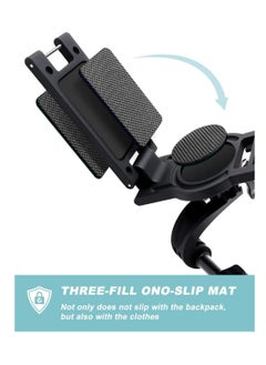 Y&D Professional Mount for Backpack Strap Adjustable Camera Shoulder Compatible GoPro Hero 9 8 7 6 5 4 Black Session Insta 360 One R DJI Osmo Action and Most  - Image 5