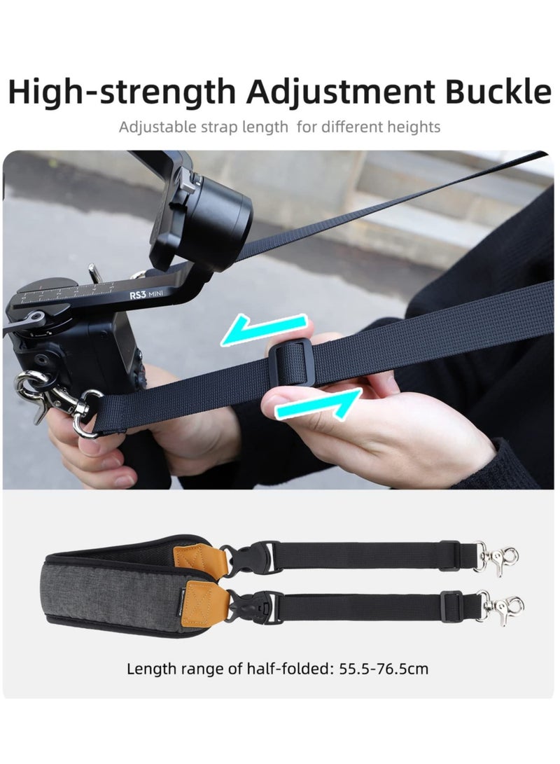 Neck Shoulder Strap for DJI RS 3 Mini Gimbal Lightweight Stabilizer for Canon/Sony/Panasonic/Nikon/Fujifilm Lanyard Accessories Cushion Shoulder Lanyard Dual Hook Adjustable