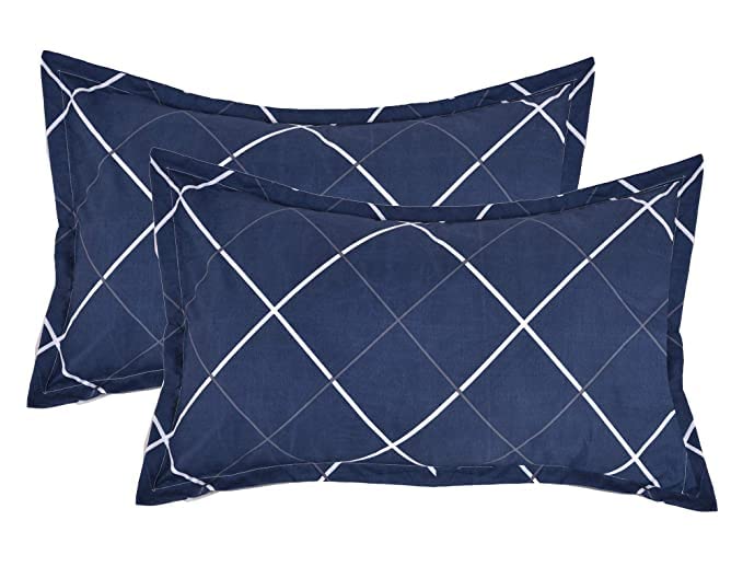 UmI. Umi Brushed Microfiber Cotton Double Bedsheet With 2 Pillow CoversBedsheet 90X100Inches Pillow Cover 17X27Cm 144 Tc Blue - Image 4