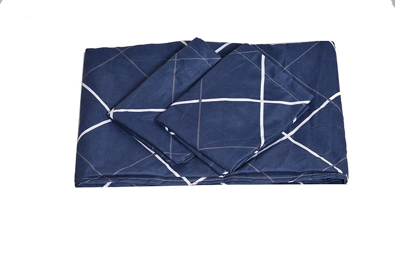 UmI. Umi Brushed Microfiber Cotton Double Bedsheet With 2 Pillow CoversBedsheet 90X100Inches Pillow Cover 17X27Cm 144 Tc Blue - Image 2