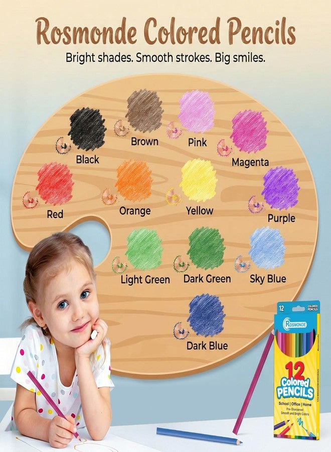 Rosmonde Colored Pencils Bulk, 50 Sets (600 Pencils), 12 Assorted Colors - Image 4