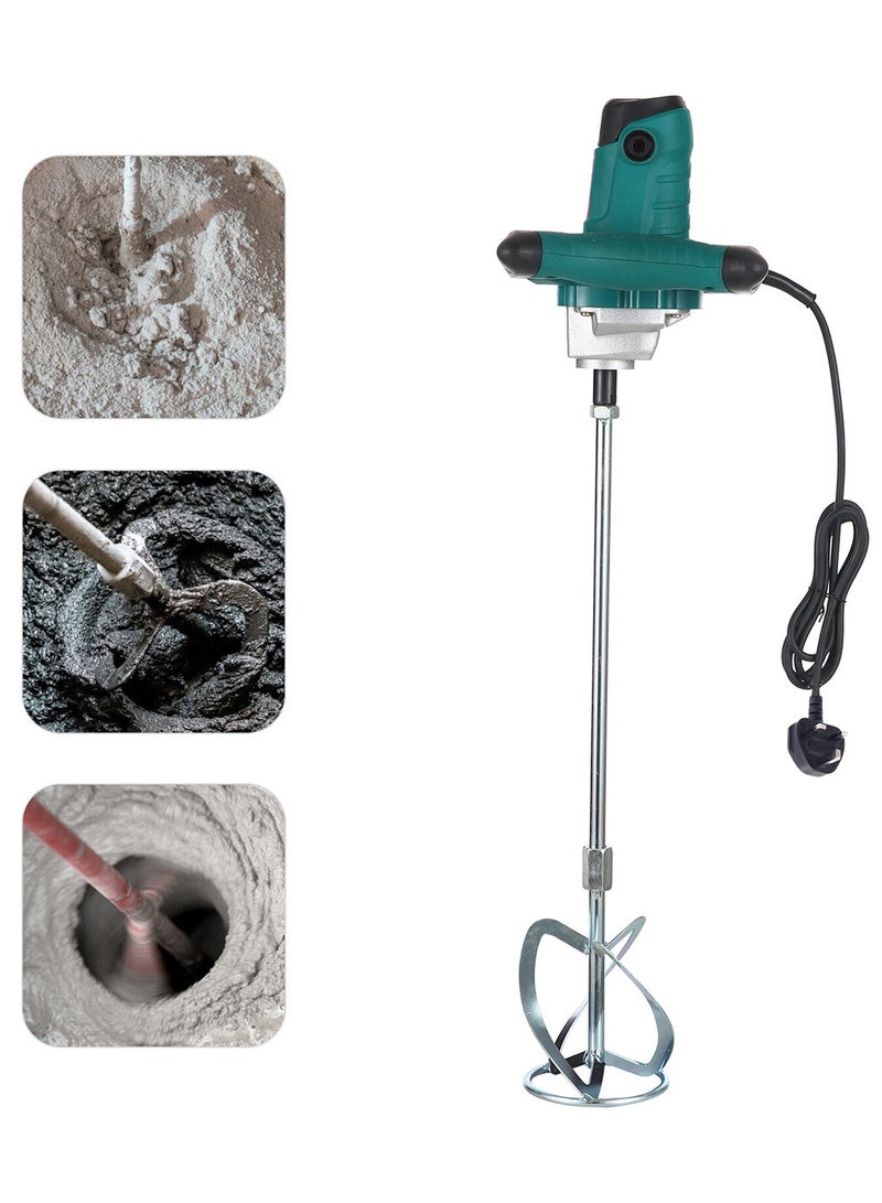 Roxon Electric Paint Mixer Machine Heavy Duty Handheld Mixer Drill  Cement, Putty & Paint Mixing Tool  Dual Handle Power Mixer with Steel Rod  High Performance Construction Mixer - Image 2